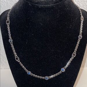LC Lauren Conrad Silver Necklace with Blue Accents